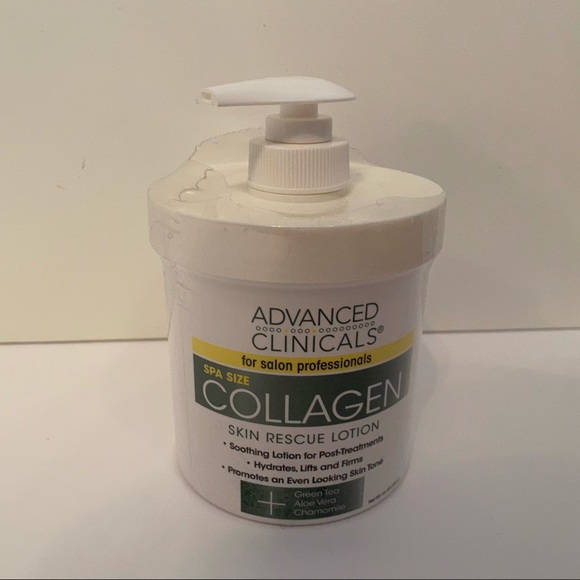 ADVANCED CLINICALS SKIN RESCUE LOTION COLLAGEN NEW SPA SIZE PUMP MOISTURE 16 Oz - Picture 1 of 3
